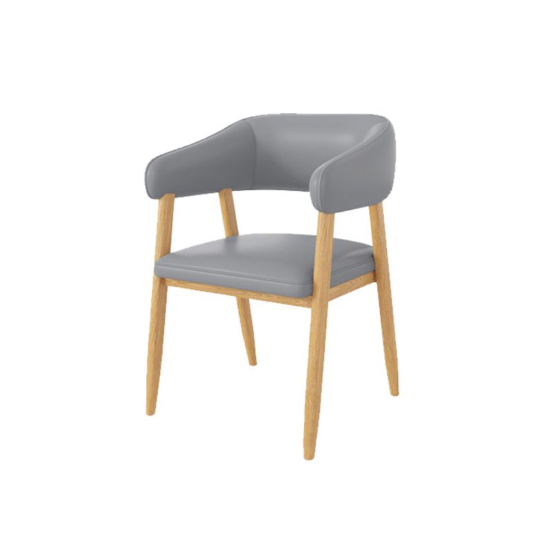 Open achterste eetstoelen hedendaagse gestoffeerde eetstoelen in grijs