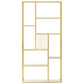 Gold Vertical Open Bookcase Glam Etagere Metal Book Shelf for Bedroom