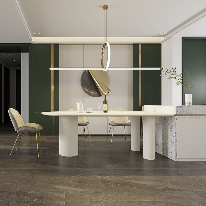 Metal Modern Free Form Dining Table Sintered Stone Table for Dining Room Clearhalo ' dining_table' 'Dining Tables & Seating' 'Dining Tables' 'furn' 'furn_dining_table' 'Furniture' 'furniture_dining_table' 'Kitchen & Dining Furniture' 'kitchen&dining_furn' 'kitchen' 'kitchen_dining_table' 1200x1200_c5fdd404-15d9-4e53-ad7c-f96fe69b2f22