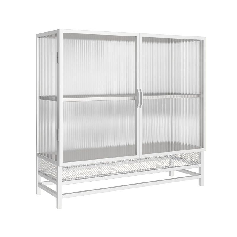 Glam Metal Curio Curio Porte in vetro Display mobile per soggiorno