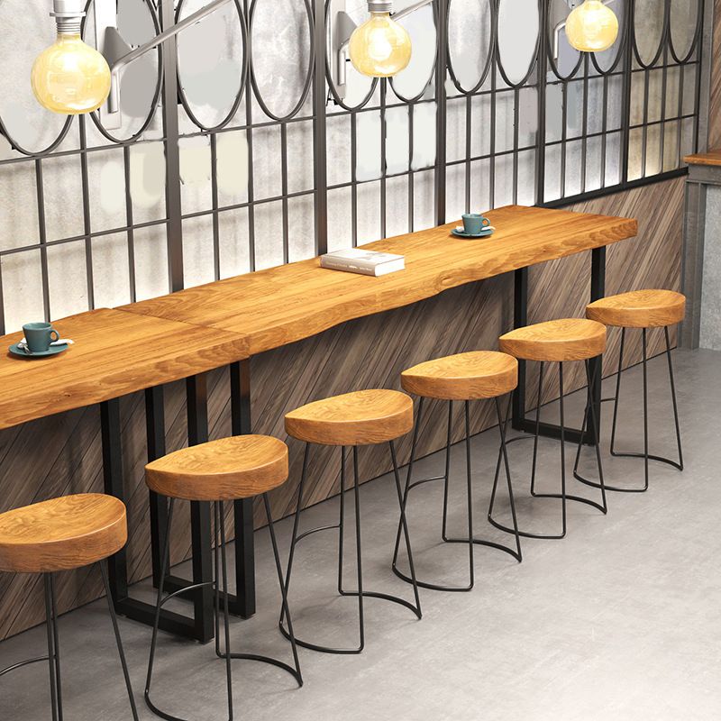 1/4/5-teiliges modernes Tischset, rechteckiger Bartisch aus Holz mit rückenfreien Hockern