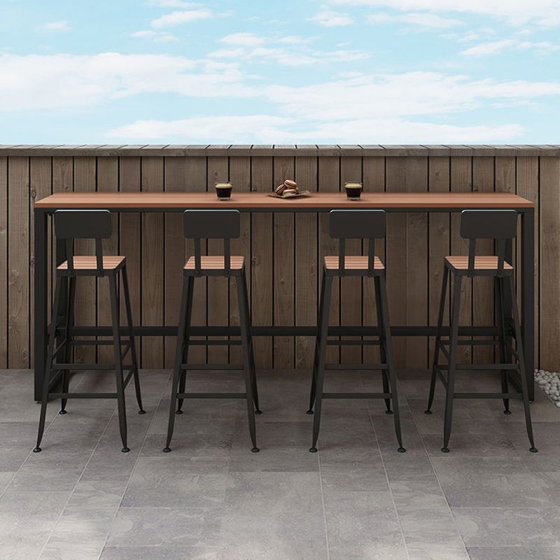 Modern Table Set 1/4/5 Pieces Bar Rectangle Bar Table with Metal High Stools for Kitchen Clearhalo 'Bar Furniture' 'furn' 'furn_home_bar_bar_sets' 'Furniture' 'Home Bars & Bar Sets' 'home_bar_bar_sets' 'Kitchen & Dining Furniture' 1200x1200_c60392fd-600f-48eb-a772-8e915ee40be9