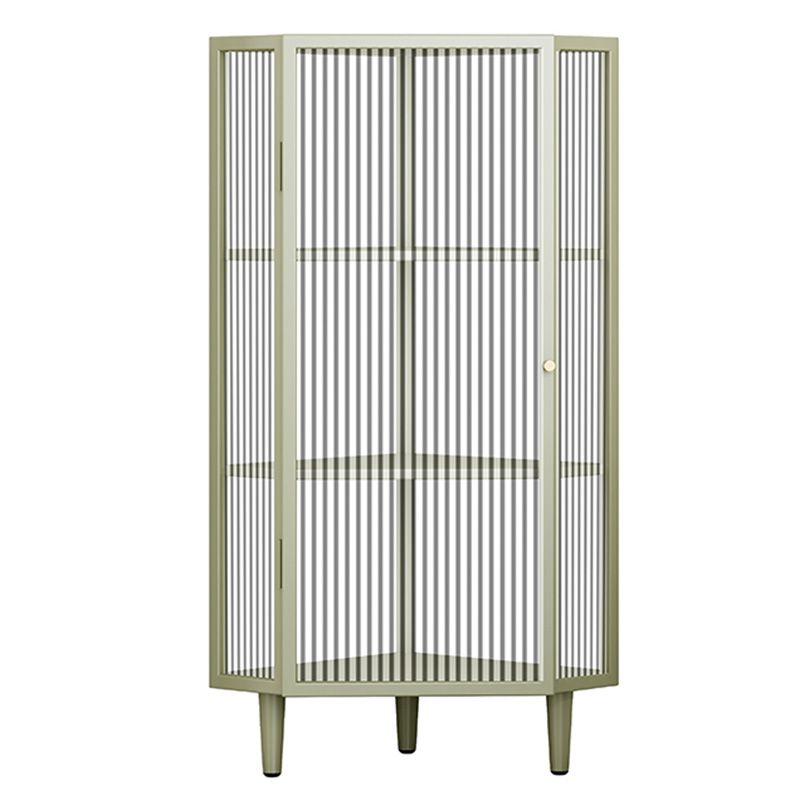 Contemporary Storage Sideboard Metal Dining Sideboard with Glass Door Clearhalo 'buffet_sideboard' 'Buffets & Sideboards' 'furn' 'furn_buffet_sideboard' 'Furniture' 'Kitchen & Dining Furniture' 1200x1200_c606d40f-ac2d-444c-93d8-a86950ace82b