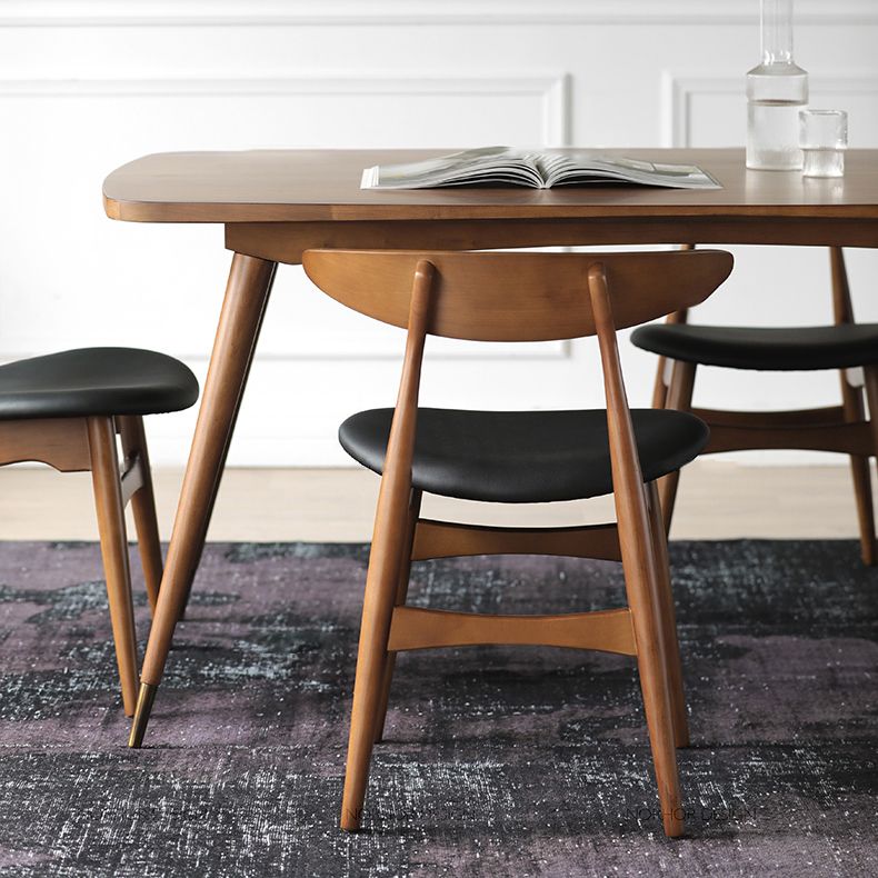 Contemporary Dining Chair Open Back Side Chair with 4 Wood Legs for Home Use Clearhalo ' kitchen&dining_furn' 'Dining Chairs' 'Dining Tables & Seating' 'dining_chair' 'furn' 'furn_dining_chair' 'Furniture' 'furniture_dining_chair' 'Kitchen & Dining Furniture' 'kitchen' 1200x1200_c6081b47-1812-42ae-8821-fc361dfaad16