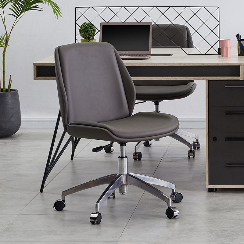 Armless Conference Chair with Chrome Frame Modern Leather Office Chair Clearhalo 'furn' 'furn_office_chair' 'Furniture' 'Office Chairs' 'Office Furniture' 'office_chair' 1200x1200_c6088368-268c-4d8c-a125-70f754c42869