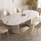 Traditional Luxury Dining Table Sintered Stone Oval Table for Home Clearhalo 'Dining Tables & Seating' 'Dining Tables' 'dining_table' 'furn' 'furn_dining_table' 'Furniture' 'Kitchen & Dining Furniture' 1200x1200_c6091afa-4a7f-4bdc-b502-4c7a708a2b7c