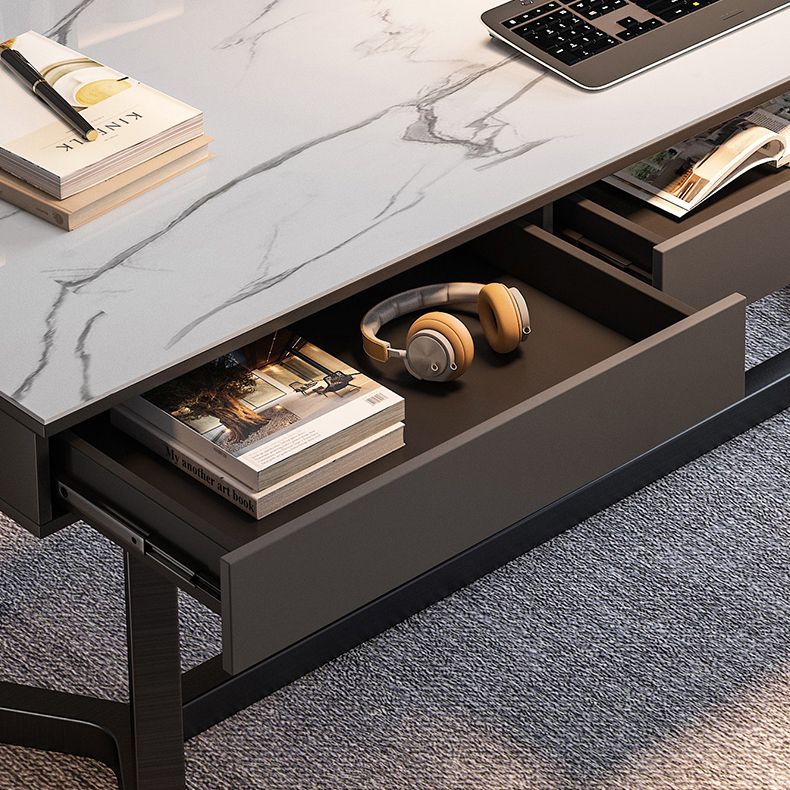 Home Industrial Rectangular Writing Desk Office Desk con patas de metal