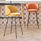 Modern Style Upholstered Counter Stool Low Back Bar Stool for Living Room