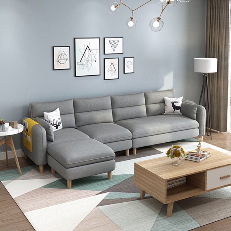 Living Room Contemporary Sewn Pillow Back Pillow Top Arm Sofa