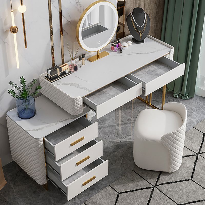 Glamstil Slate Top Eitelkeitstisch Kunstledermaterial Schminktisch Tisch