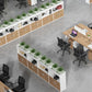 Moderno moderno mobile in legno ingegnerizzato con archiviazione di blocco per home office