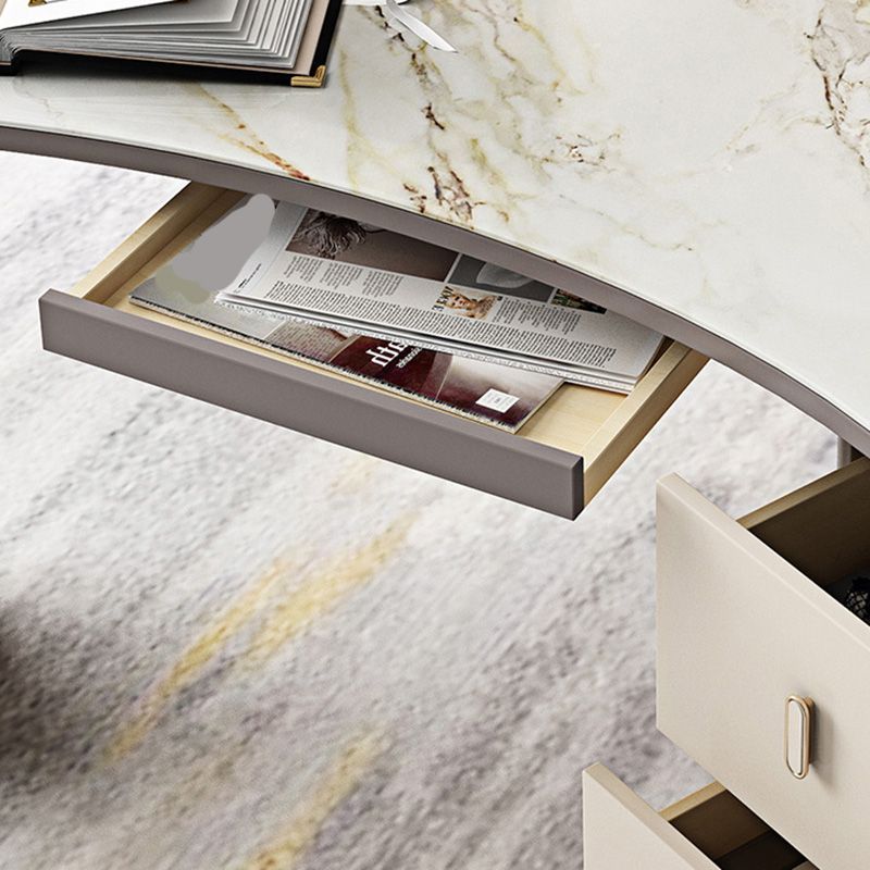 Bureau de bureau secrétaire en marbre contemporain, 27,6 "W x 29,5" H