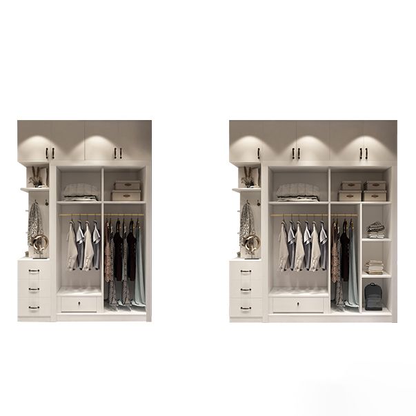 Engineered Wood Wardrobe Cabinet White Modern Wardrobe with Drawer Clearhalo 'Armoires & Wardrobes' 'armoires_wardrobes' 'Bedroom Furniture' 'furn' 'furn_armoires_wardrobes' 'Furniture' 1200x1200_c610c137-9356-4ea0-aafc-85ea317625e8