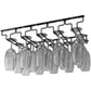 Contemporary Metal Wine Glass Rack Hanging Glass & Stemware Holder in Black