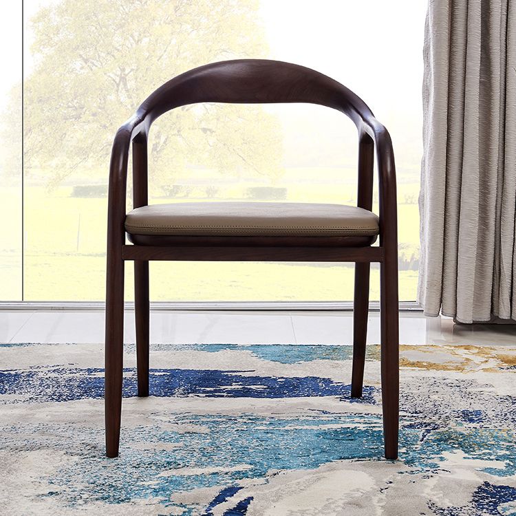 Minimalist Kitchen Opening Back Dining Arm Chair Solid Wood Dining Arm Chair Clearhalo ' kitchen&dining_furn' 'Dining Chairs' 'Dining Tables & Seating' 'dining_chair' 'furn' 'furn_dining_chair' 'Furniture' 'furniture_dining_chair' 'Kitchen & Dining Furniture' 'kitchen' 1200x1200_c61168bc-a85f-459c-818d-5a342cb97cc2