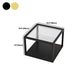 Contemporary Square Nesting Coffee Table Set with Glass Top and Iron Base