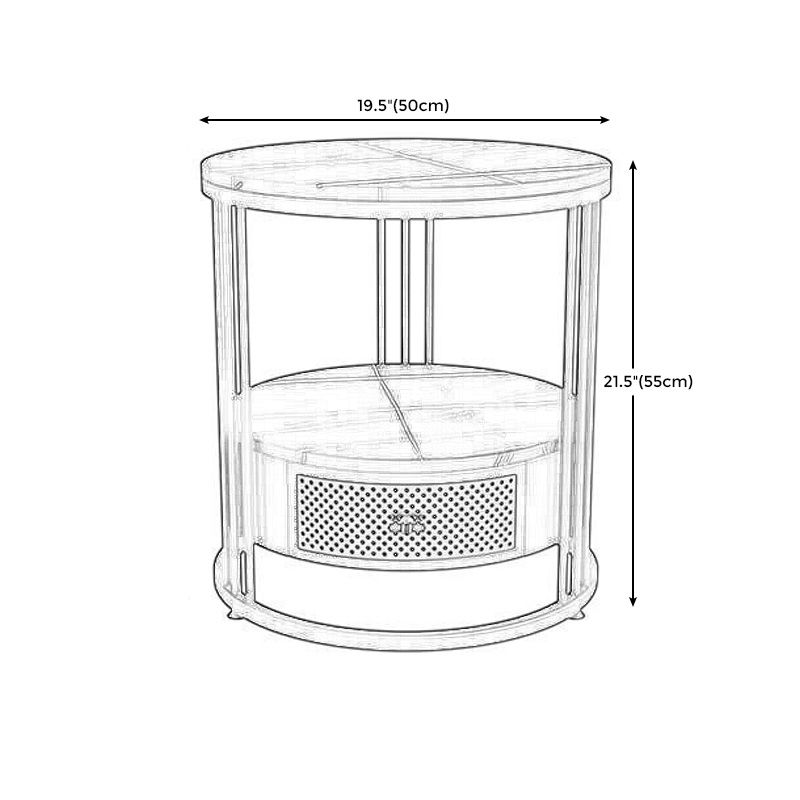 Mid-Century Modern Stone Top Metal Frame Sofa Side Table with Storage Clearhalo 'Coffee & Accent Tables' 'End & Side Tables' 'end_side_table' 'end_side_tables' 'furn' 'furn_end_side_tables' 'Furniture' 'furniture_end_side_table' 'Living Room Furniture' 1200x1200_c612a22c-556d-4bc6-9938-8fdafbb43179