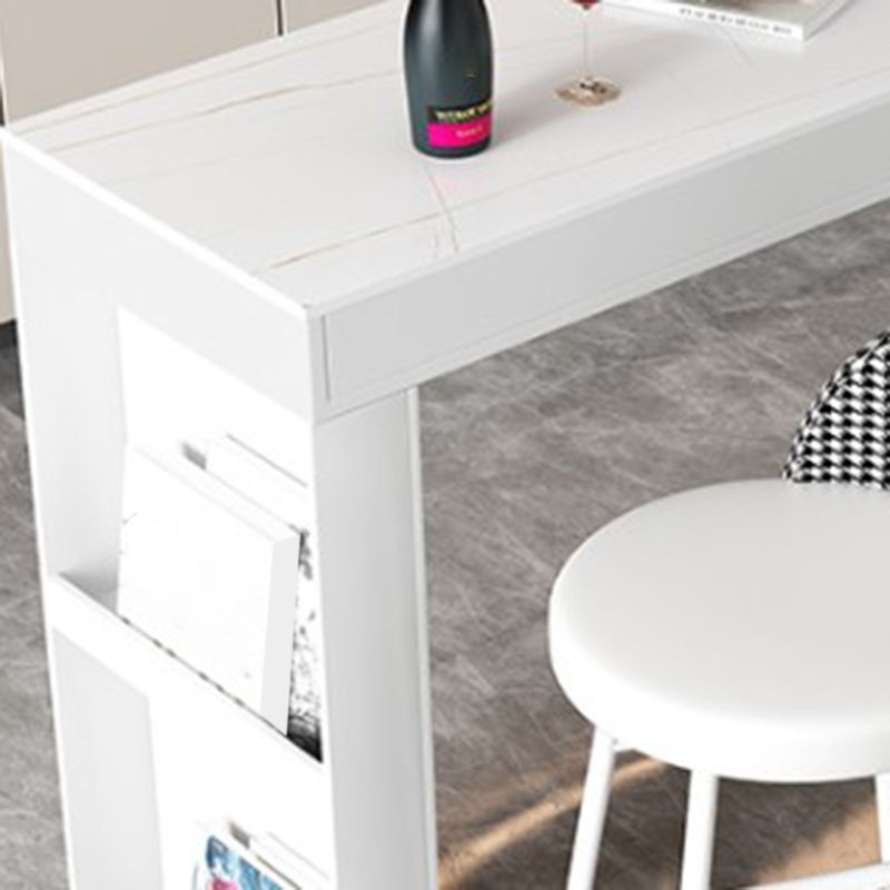 Kitchen Stone Top Counter Table Metal Base 42-inch Height Contemporary Bar Table Clearhalo 'Bar Furniture' 'Bar Tables' 'bar_tables' 'furn' 'furn_bar_tables' 'Furniture' 'furniture_bar_tables' 'Kitchen & Dining Furniture' 1200x1200_c61337f2-a62a-4735-b834-64821b08b8d3