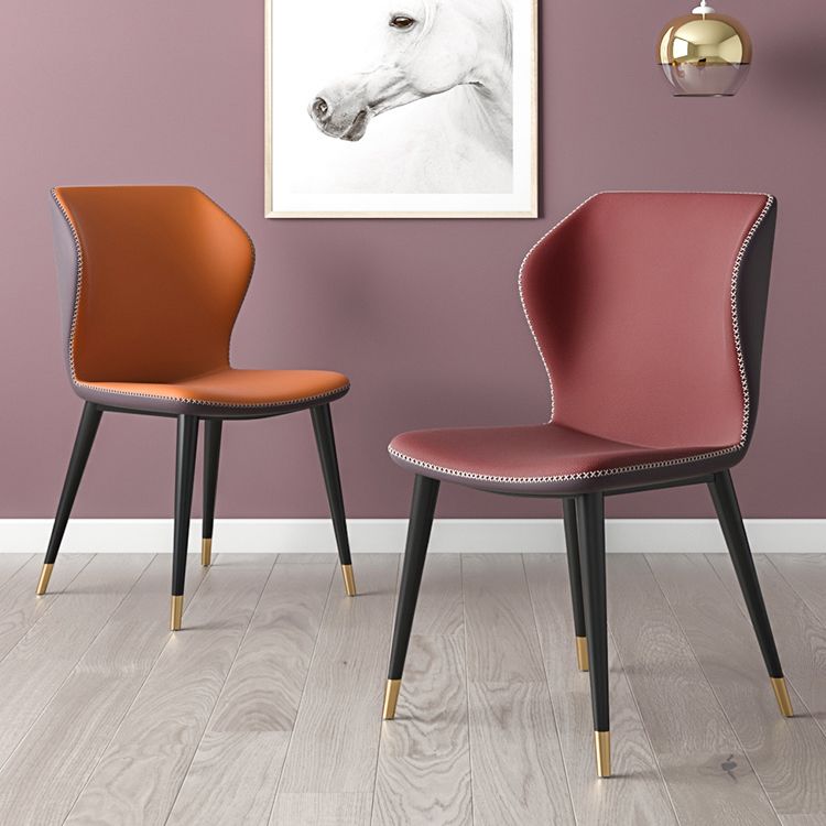 Industrial Style Wingback Armless Dining Chair Faux Leather Dining Chairs Clearhalo ' kitchen&dining_furn' 'Dining Chairs' 'Dining Tables & Seating' 'dining_chair' 'furn' 'furn_dining_chair' 'Furniture' 'furniture_dining_chair' 'Kitchen & Dining Furniture' 'kitchen' 1200x1200_c614170c-1e68-46ea-9922-f2927b61e65b