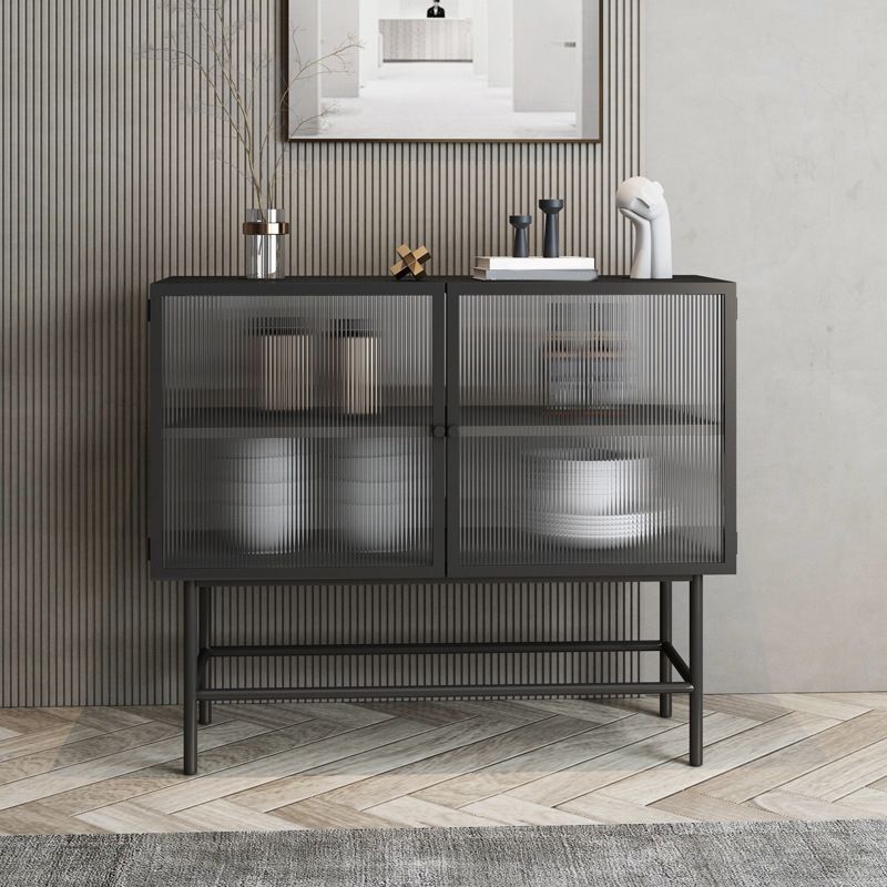 35"H Display Cabinet Glass Door Storage Cabinet for Living Room Clearhalo 'Display & China Cabinets' 'display_china_cabinets' 'furn' 'furn_display_china_cabinets' 'Furniture' 'Kitchen & Dining Furniture' 1200x1200_c6148dfa-e0b2-4301-98ec-b42078030d8b