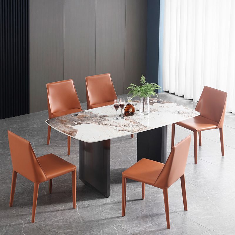 Modern Style 1/2/5/6 Pieces Dining Set Sintered Stone Dining Table with Chairs Clearhalo 'Dining Room Sets' 'Dining Tables & Seating' 'dining_room_set' 'furn' 'furn_dining_room_set' 'Furniture' 'furniture_dining_room_set' 'Kitchen & Dining Furniture' 1200x1200_c614ce96-28d7-4716-bf58-200a358b4ff9