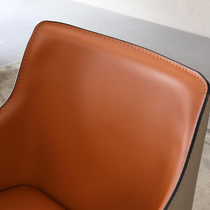 Upholstered Arm Chair Indoor Modern Faux Leather Dining Arm Chair with Metal Frame Clearhalo 'Dining Chairs' 'Dining Tables & Seating' 'dining_chair' 'furn' 'furn_dining_chair' 'Furniture' 'Kitchen & Dining Furniture' 1200x1200_c61829de-5486-4db5-a8e0-520c0f38e9ba