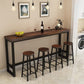 Iron Solid Wood Rectangular Table Industrial Style Home Bar Table Clearhalo 'Bar Furniture' 'Bar Tables' 'bar_tables' 'furn' 'furn_bar_tables' 'Furniture' 'Kitchen & Dining Furniture' 1200x1200_c618d528-1e7d-46e6-b6ee-5c1c84f4bc3b