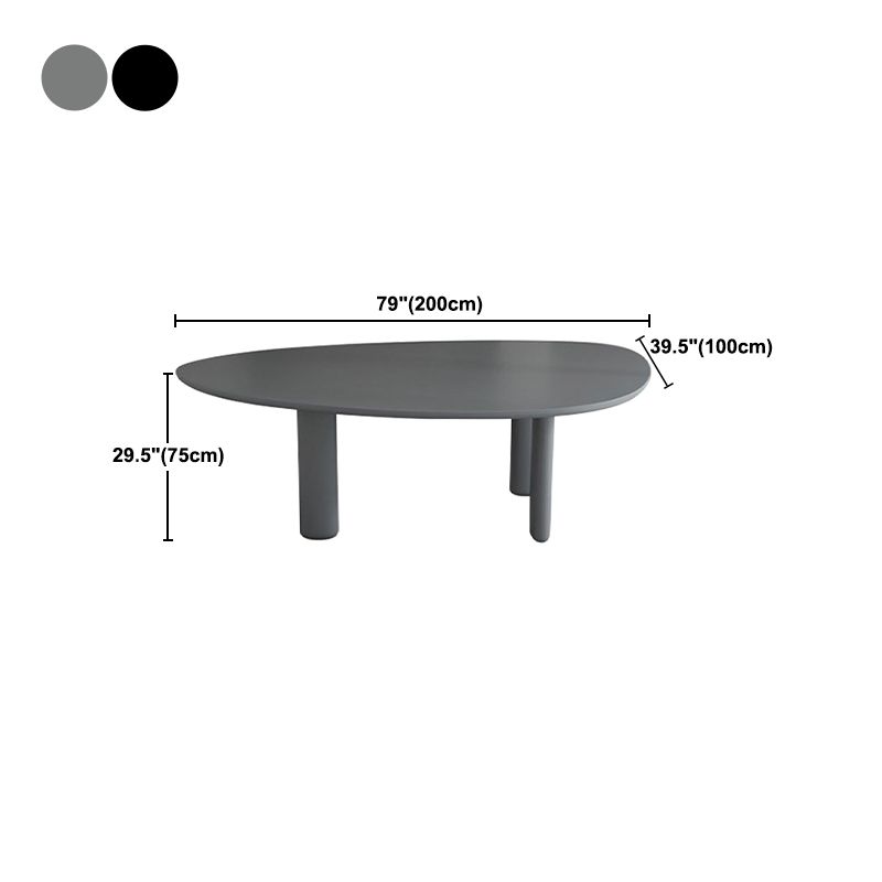 Nordic Simple Solid Wood Table for Restaurant Oval Table with Three Pedestal Clearhalo 'Dining Tables & Seating' 'Dining Tables' 'dining_table' 'furn' 'furn_dining_table' 'Furniture' 'furniture_dining_table' 'Kitchen & Dining Furniture' 'kitchen' 'kitchen_dining_table' 1200x1200_c6193611-b1d7-4485-a16c-dc7933eab49c