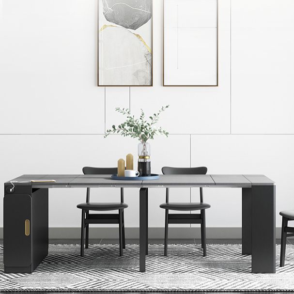 Contemporary Style Drop Leaf Dining Table Rectangle Table for Dining Room Clearhalo ' dining_table' 'Dining Tables & Seating' 'Dining Tables' 'furn' 'furn_dining_table' 'Furniture' 'furniture_dining_table' 'Kitchen & Dining Furniture' 'kitchen&dining_furn' 'kitchen' 'kitchen_dining_table' 1200x1200_c61c9866-9ad1-404b-8384-6be175c916f7