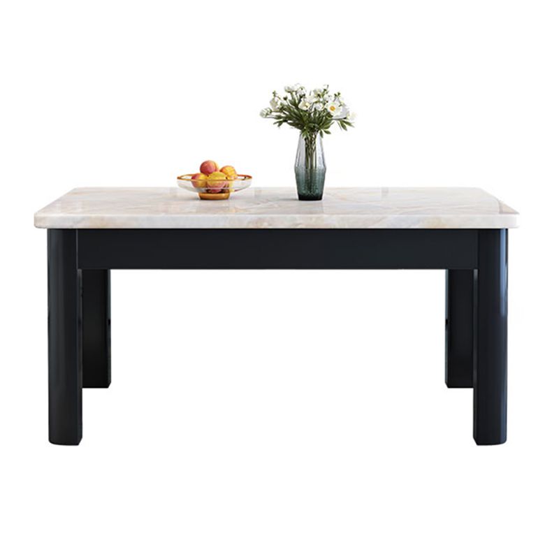 Contemporary Style Rectangle Marble Fixed Dinner Table with 4 Legs Clearhalo 'Dining Tables & Seating' 'Dining Tables' 'dining_table' 'furn' 'furn_dining_table' 'Furniture' 'Kitchen & Dining Furniture' 1200x1200_c620952d-ef11-431b-aad0-b52a04e745df
