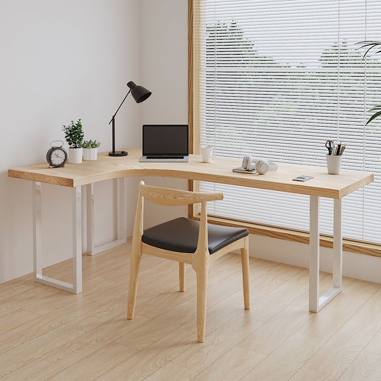 Contemporary Bedroom Writing Desk Wooden Office Desk with White Legs Clearhalo 'furn' 'furn_office_desk' 'Furniture' 'Office Desks' 'Office Furniture' 'office_desk' 1200x1200_c62098af-f340-452b-bb12-1ca70db22012