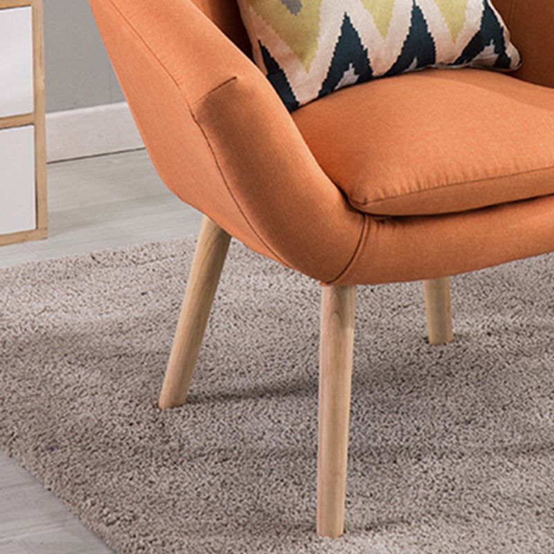 28.74 "l x 24.80" w x 30.31 "h linnen wijd uitlopende armen accentstoel met kussenachter