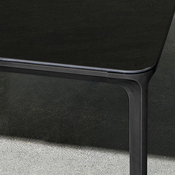 Sintered Stone Dining Table Industrial Style 4 Legs Base Rectangle Table for Home in Black Clearhalo ' dining_table' 'Dining Tables & Seating' 'Dining Tables' 'Furniture' 'furniture_dining_table' 'Kitchen & Dining Furniture' 'kitchen&dining_furn' 'kitchen' 'kitchen_dining_table' 1200x1200_c6238172-c1cd-4233-9a83-1e71872ac2d1