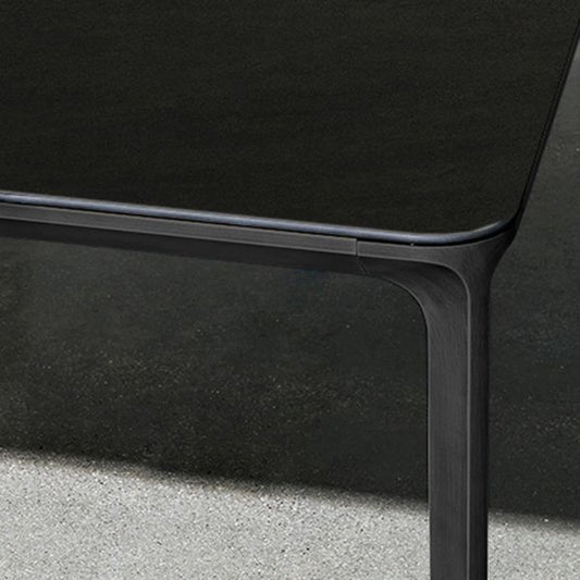 Sintered Stone Dining Table Industrial Style 4 Legs Base Rectangle Table for Home in Black Clearhalo ' dining_table' 'Dining Tables & Seating' 'Dining Tables' 'Furniture' 'furniture_dining_table' 'Kitchen & Dining Furniture' 'kitchen&dining_furn' 'kitchen' 'kitchen_dining_table' 1200x1200_c6238172-c1cd-4233-9a83-1e71872ac2d1