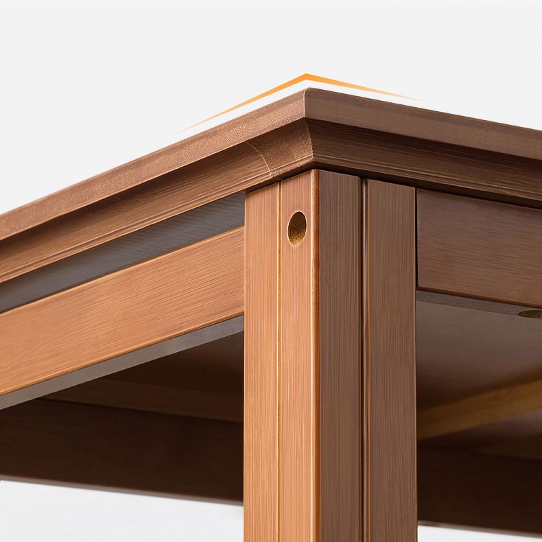 Modern Brown Vertical Book Shelf Bamboo Etagere Open Plank voor thuis