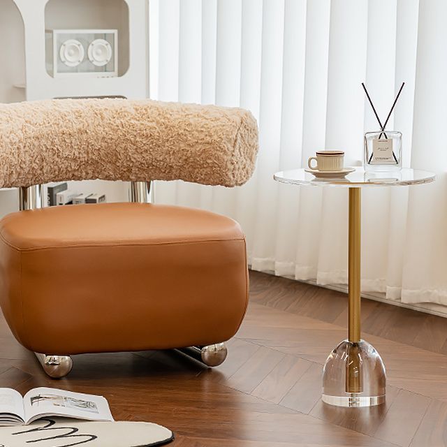 Clear Acrylic Round End Table 20" Tall Pedestal Sofa Side Accent Table Clearhalo 'Coffee & Accent Tables' 'End & Side Tables' 'end_side_tables' 'furn' 'furn_end_side_tables' 'Furniture' 'Living Room Furniture' 1200x1200_c624c570-7d12-4288-9307-8c766653c2d0