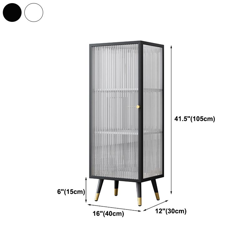 Black and White Dining Server Contemporary Metal Cabinets and Open Storage Server Clearhalo 'buffet_sideboard' 'Buffets & Sideboards' 'furn' 'furn_buffet_sideboard' 'Furniture' 'furniture_buffet_sideboard' 'Kitchen & Dining Furniture' 1200x1200_c6257024-5095-47a0-a7e5-d9983e251f46