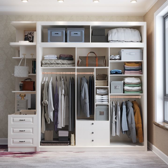 Wit gemanipuleerde houten garderobe kast moderne garderobe armoire