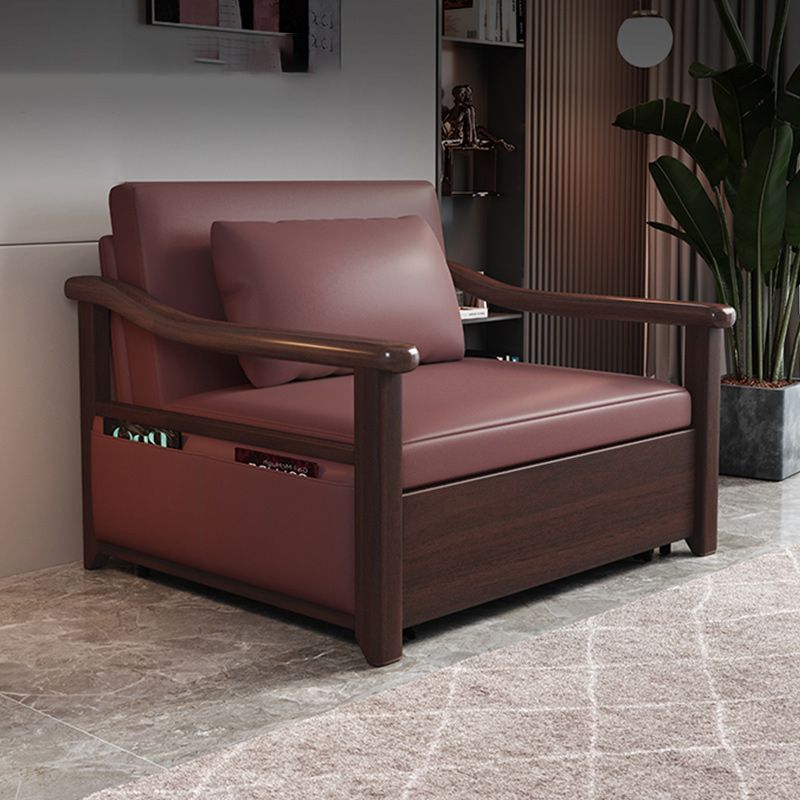 Canapé-lit en caoutchouc avec boîte de canapé de bras incliné en faux cuir en cuir en cuir