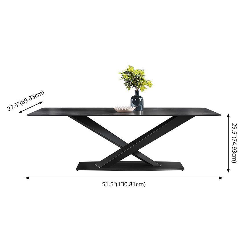 Modern Sintered Stone Dining Room Set with Rectangle Top and Black Base Furniture Clearhalo 'Dining Room Sets' 'Dining Tables & Seating' 'dining_room_set' 'furn' 'furn_dining_room_set' 'Furniture' 'furniture_dining_room_set' 'Kitchen & Dining Furniture' 'kitchen&dining_furn' 'kitchen' 1200x1200_c62937e3-d8d4-4daf-9bc5-03310ba6b838