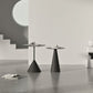 Mesa de centro con pedestal en blanco y negro, mesa de cóctel minimalista de metal