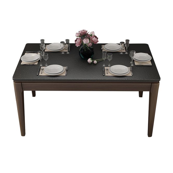 Sintered Stone Dining Table Mid-Century Modern Style 4 Legs Base Table for Dining Room Clearhalo ' dining_table' 'Dining Tables & Seating' 'Dining Tables' 'furn' 'furn_dining_table' 'Furniture' 'furniture_dining_table' 'Kitchen & Dining Furniture' 'kitchen&dining_furn' 'kitchen' 'kitchen_dining_table' 1200x1200_c62b7a36-18a3-4554-aae3-163182ff72e7