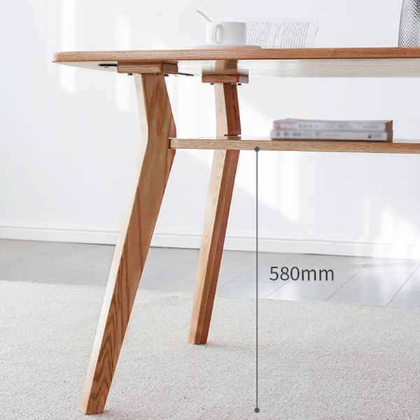 Storage Oak Wood Dining Table in Nature Rectangle Kitchen Table with 4 Legs Clearhalo ' dining_table' 'Dining Tables & Seating' 'Dining Tables' 'furn' 'furn_dining_table' 'Furniture' 'furniture_dining_table' 'Kitchen & Dining Furniture' 'kitchen&dining_furn' 'kitchen' 'kitchen_dining_table' 1200x1200_c62ce26c-3d62-40e1-bf95-38f860c5f031