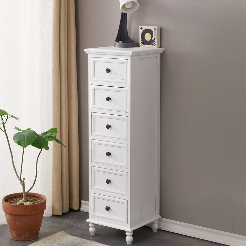 Nautical Solid Wood Storage Chest Bedroom Vertical Chest with Drawers
