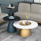 Slate Round Coffee Table Glam Pedestal No Distressing Coffee Table Set
