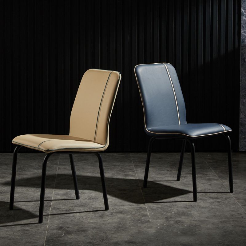 Modern Upholstered Side Dining Chairs Leather Solid Back Armless Chairs Clearhalo ' kitchen&dining_furn' 'Dining Chairs' 'Dining Tables & Seating' 'dining_chair' 'Furniture' 'furniture_dining_chair' 'Kitchen & Dining Furniture' 'kitchen' 1200x1200_c62e7987-ceac-4fb4-bddc-387b3369dc06