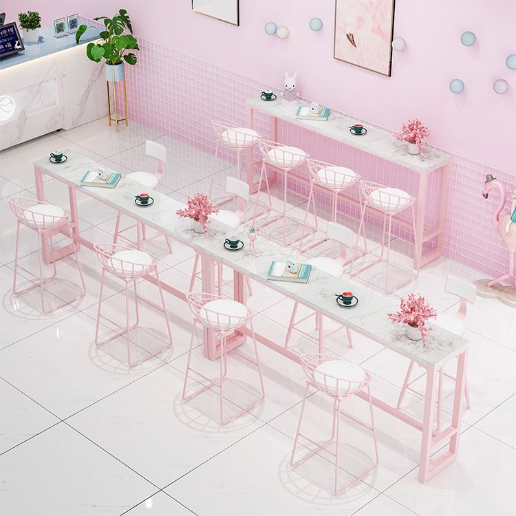 Modern 1/5 Pieces Bar Table Set Rectangle Stone Counter Table with High Stools Clearhalo 'Bar Furniture' 'furn' 'furn_home_bar_bar_sets' 'Furniture' 'Home Bars & Bar Sets' 'home_bar_bar_sets' 'Kitchen & Dining Furniture' 1200x1200_c62f6946-6706-424d-b717-bc98dac09134