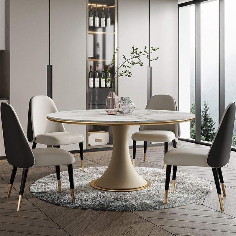 Traditional Round Luxury Dining Table White Sintered Stone Table with White Pedestal Base Clearhalo ' dining_table' 'Dining Tables & Seating' 'Dining Tables' 'furn' 'furn_dining_table' 'Furniture' 'furniture_dining_table' 'Kitchen & Dining Furniture' 'kitchen&dining_furn' 'kitchen' 'kitchen_dining_table' 1200x1200_c6300d14-4351-4ed0-a350-d18f364199a7