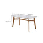 Contemporary Style Rectangle Table Sintered Stone Table with Wood Legs for Kitchen