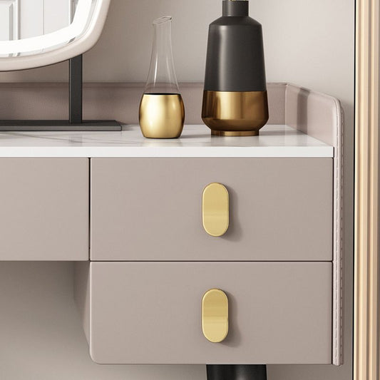 Mesa de maquillaje de 3 cajones Desk tocador de tocador de tocador sintético